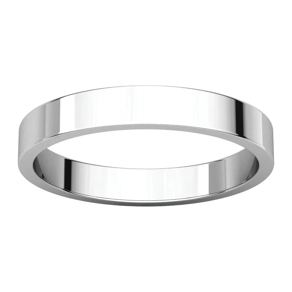 Platinum 3mm Flat Band, Size 4