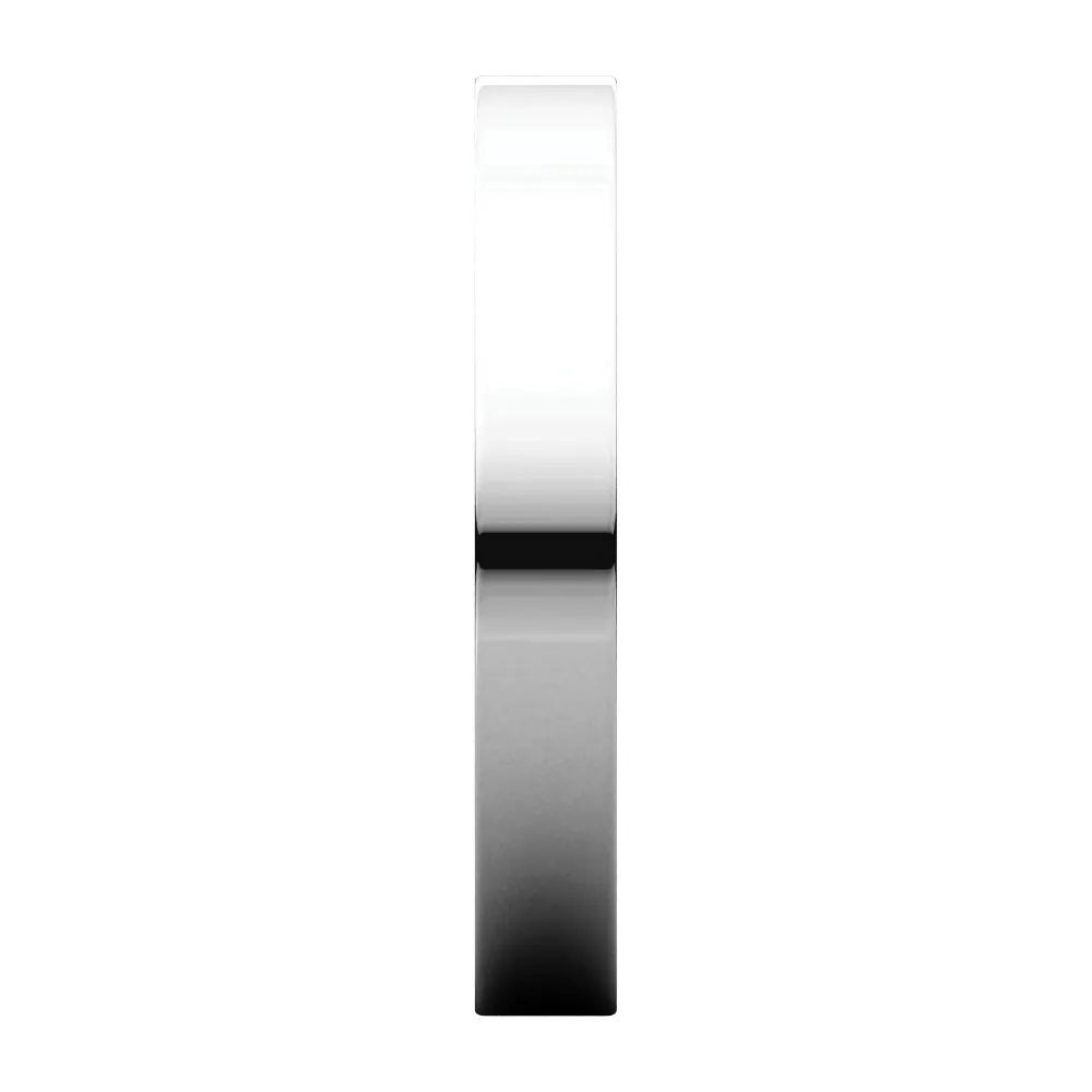Platinum 3mm Flat Band, Size 4