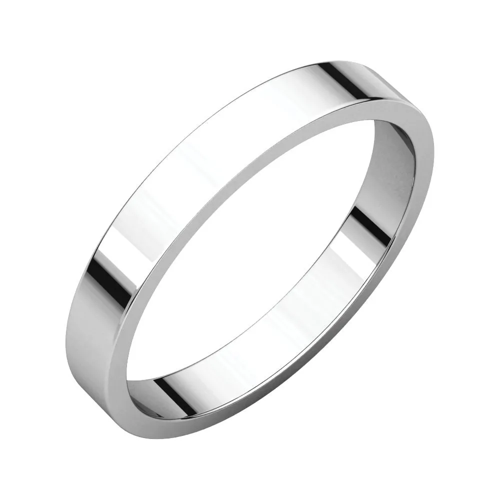 Platinum 3mm Flat Band, Size 4