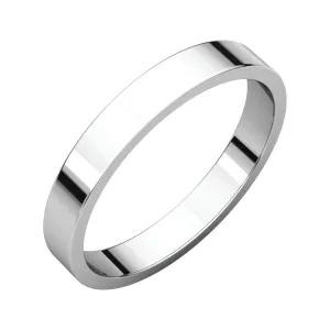 Platinum 3mm Flat Band, Size 4