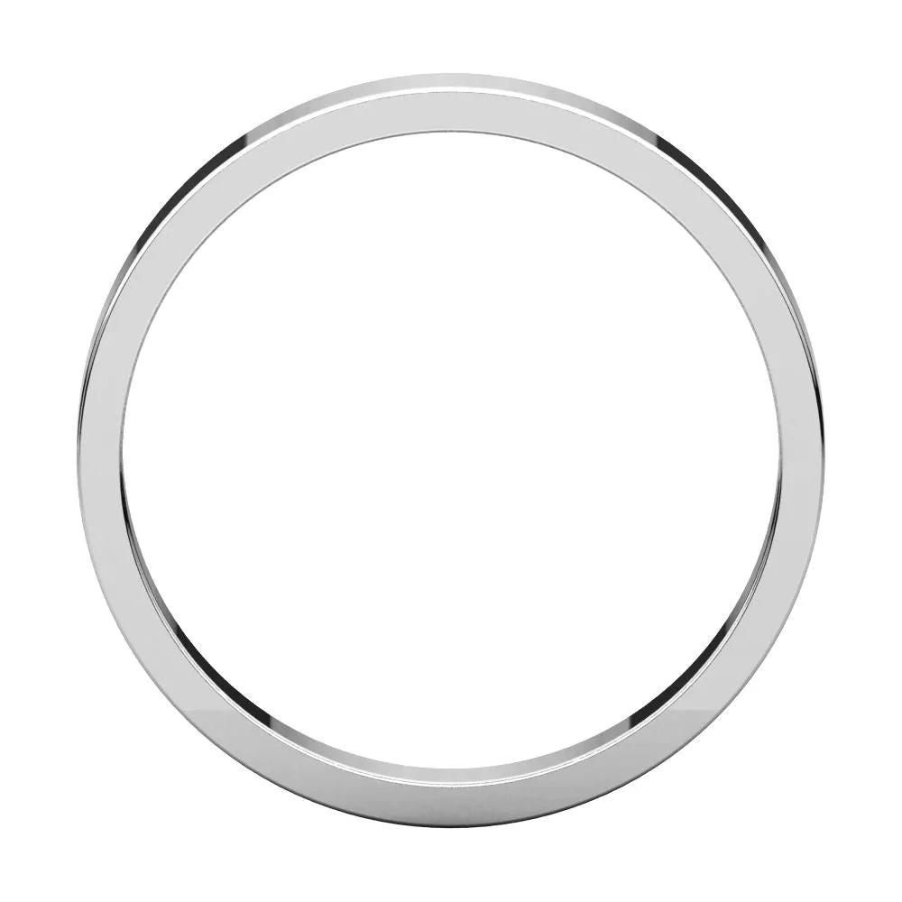 Platinum 3mm Flat Band, Size 6