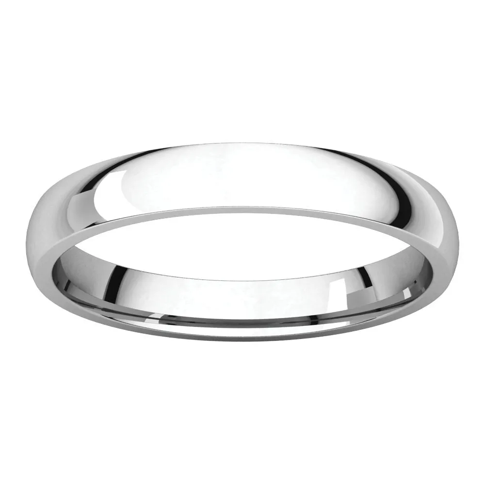 Platinum 3mm Light Comfort Fit Band, Size 7.5