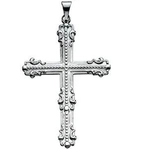 Platinum 44x31.5mm Cross Pendant