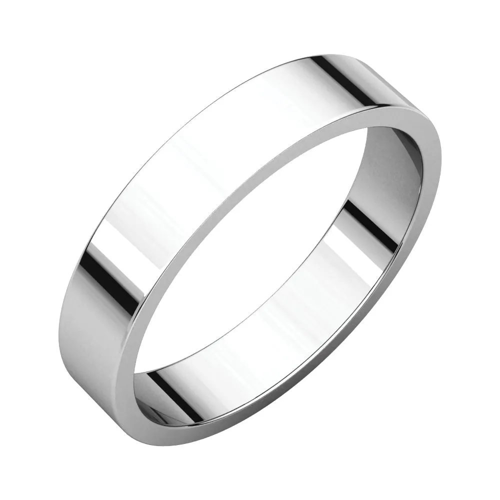 Platinum 4mm Flat Band, Size 8