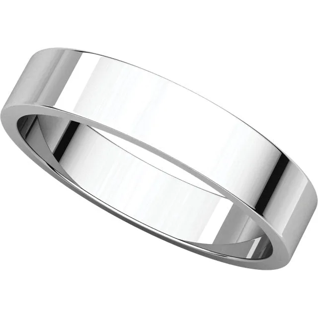 Platinum 4mm Flat Band, Size 8