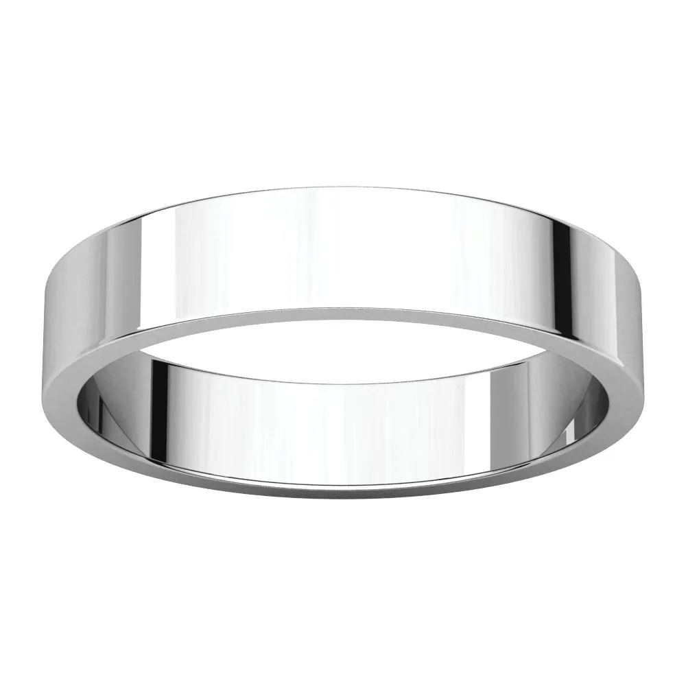 Platinum 4mm Flat Band, Size 8