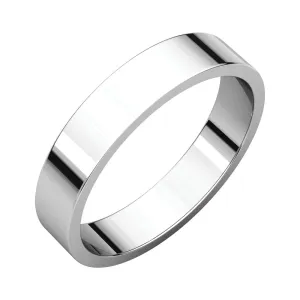 Platinum 4mm Flat Band, Size 8