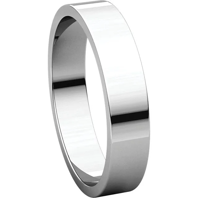 Platinum 4mm Flat Band, Size 8