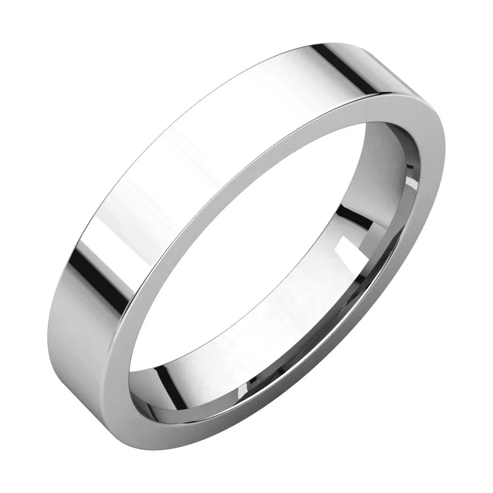 Platinum 4mm Flat Comfort Fit Band, Size 4