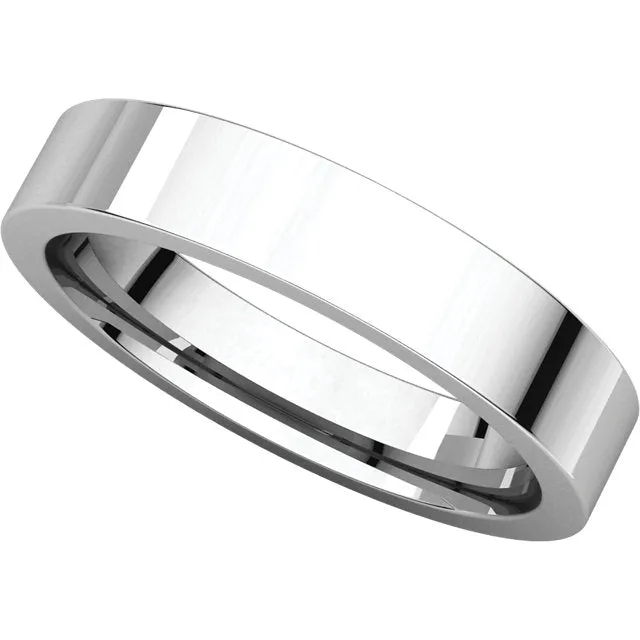 Platinum 4mm Flat Comfort Fit Band, Size 5.5
