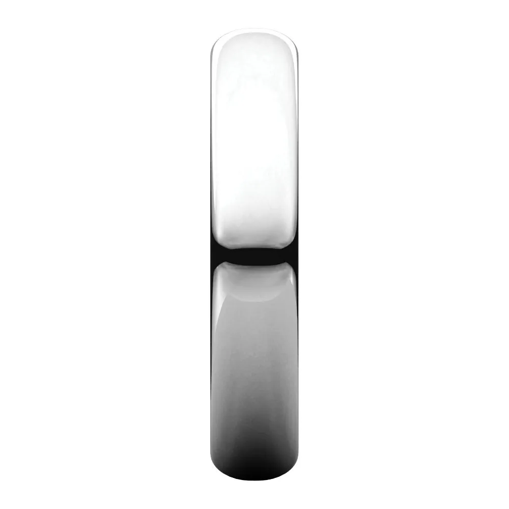 Platinum 4mm Half Round Band, Size 7