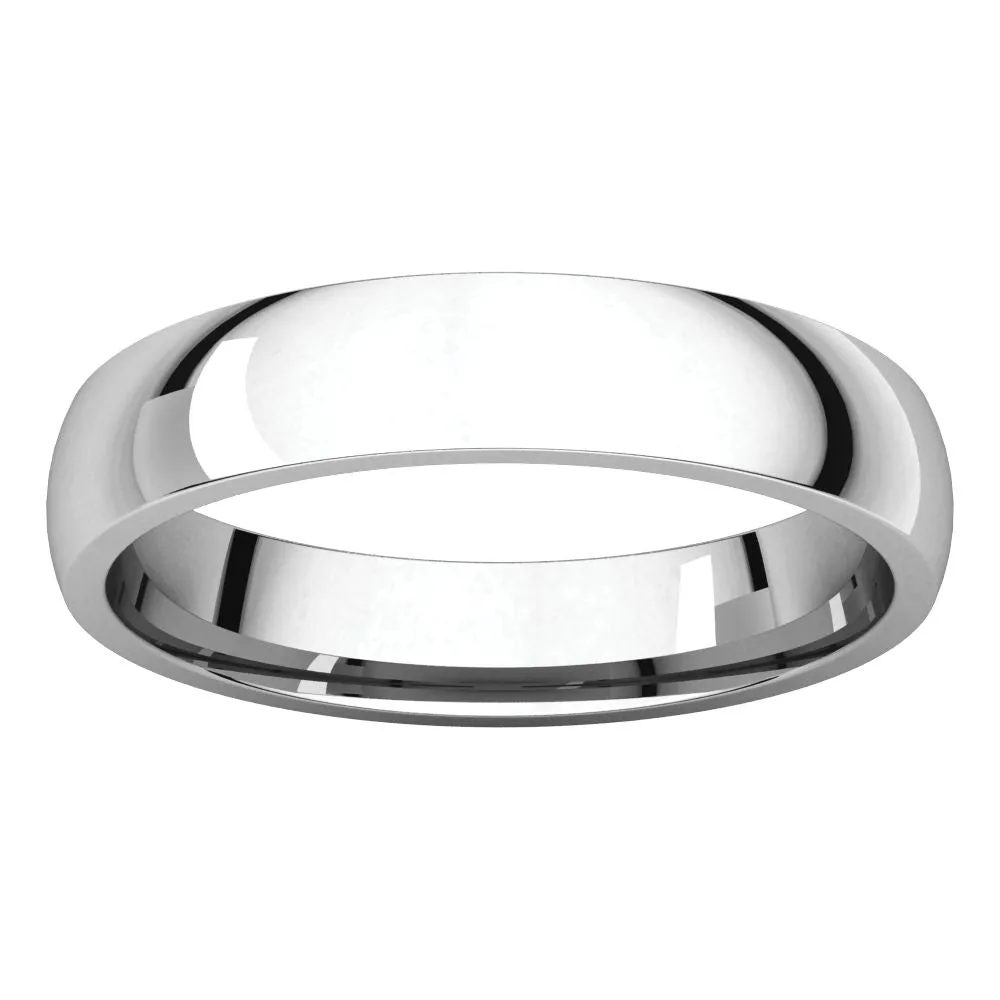 Platinum 4mm Light Comfort Fit Band, Size 10