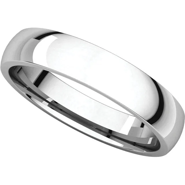 Platinum 4mm Light Comfort Fit Band, Size 10