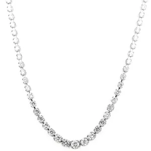 Platinum 5 Carat Round Floating Diamond Graduated Necklace