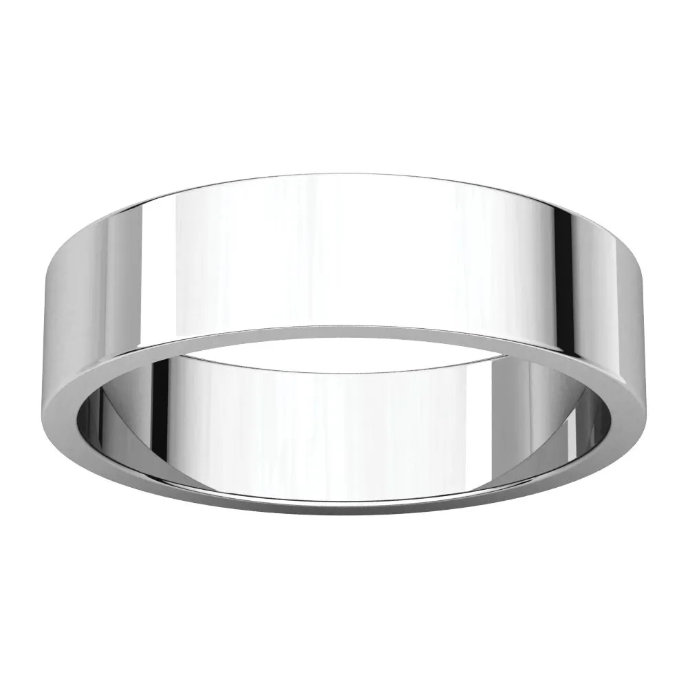 Platinum 5mm Flat Band, Size 10
