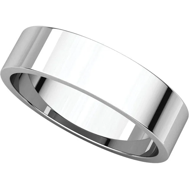 Platinum 5mm Flat Band, Size 10