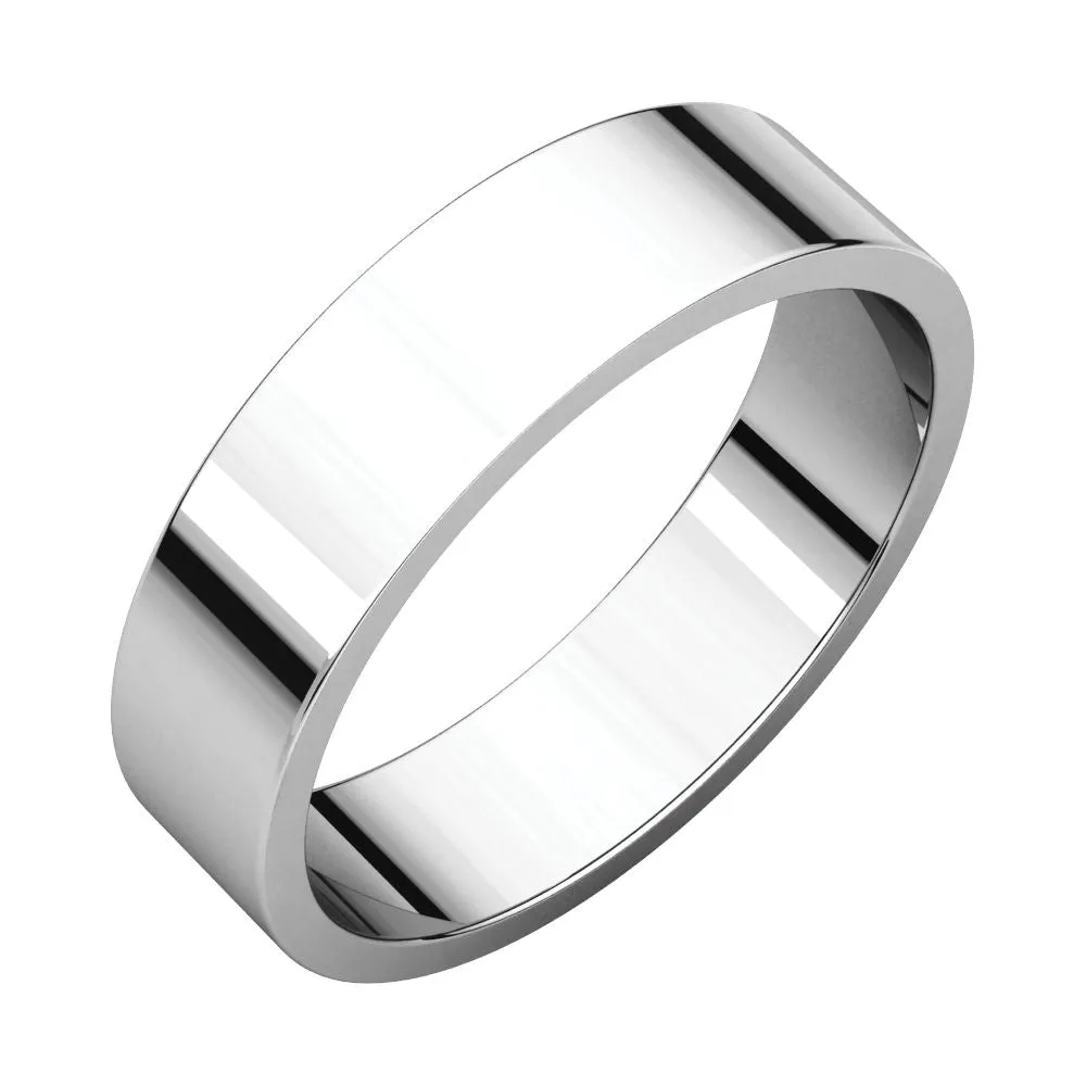 Platinum 5mm Flat Band, Size 10