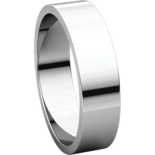 Platinum 5mm Flat Band, Size 10