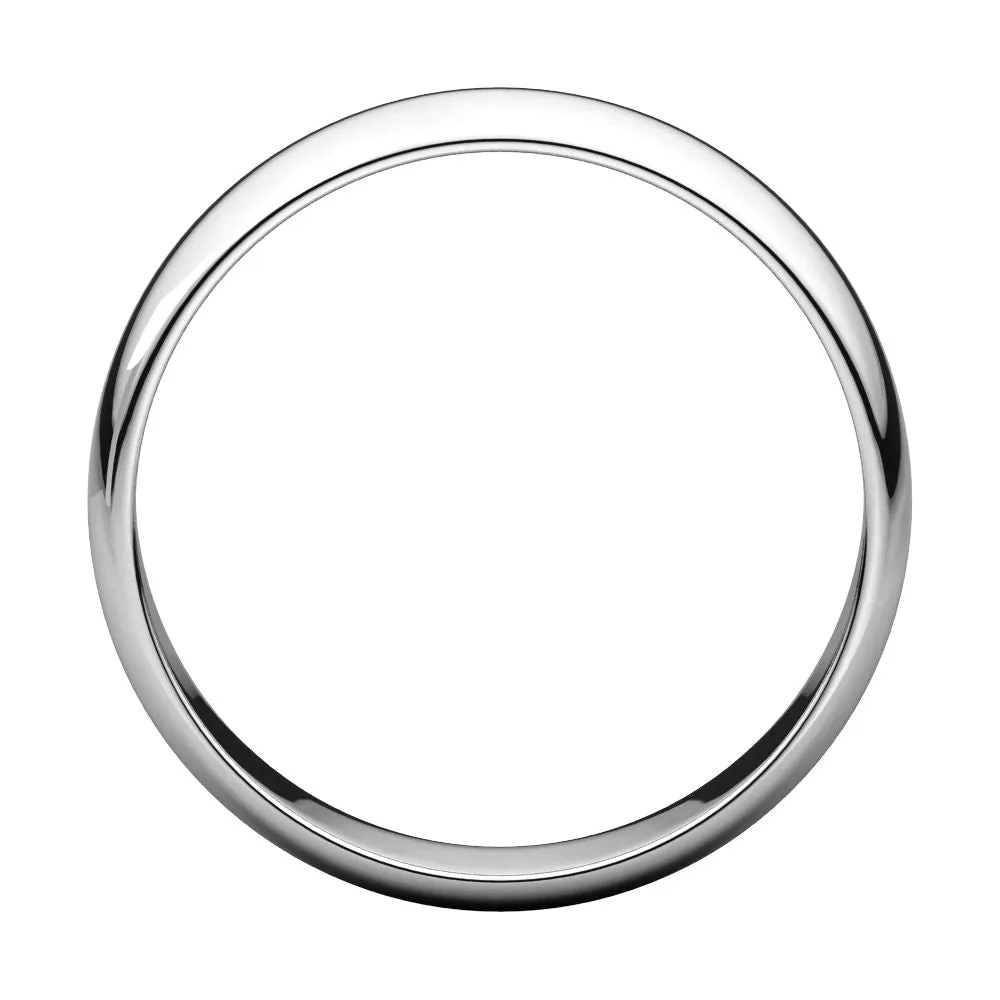 Platinum 5mm Half Round Light Band, Size 5