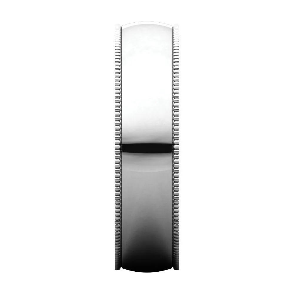 Platinum 5mm Light Comfort Fit Milgrain Band , Size 9