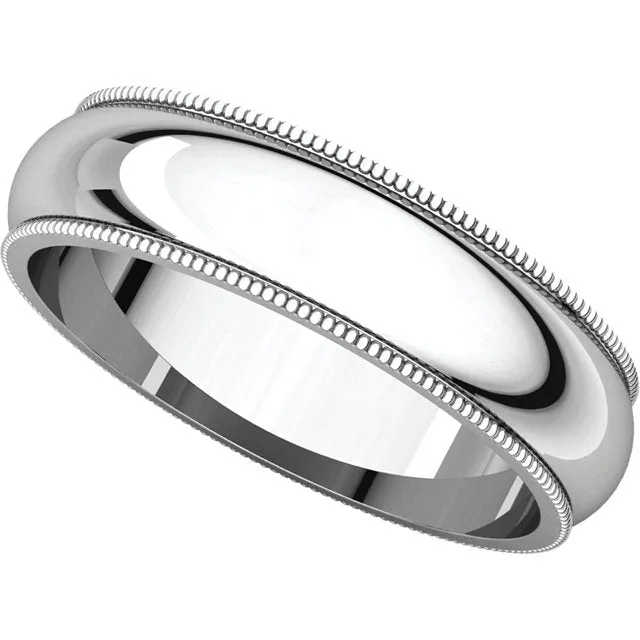 Platinum 5mm Milgrain Band, Size 9