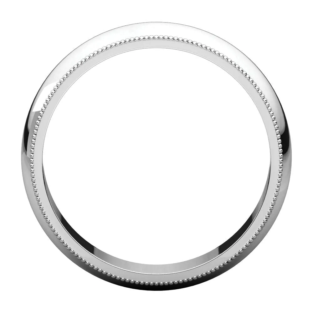 Platinum 5mm Milgrain Band, Size 9