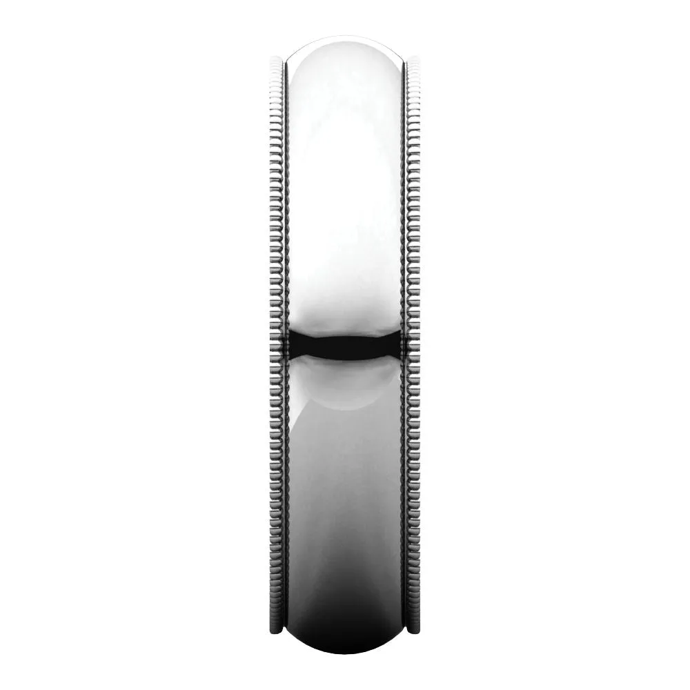 Platinum 5mm Milgrain Band, Size 9