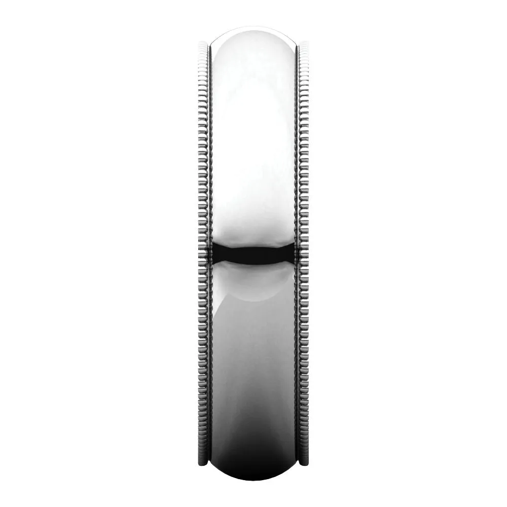 Platinum 5mm Milgrain Comfort Fit Band, Size 8.5
