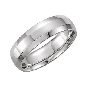 Platinum 6mm Comfort Fit Beveled Edge Band Size 8