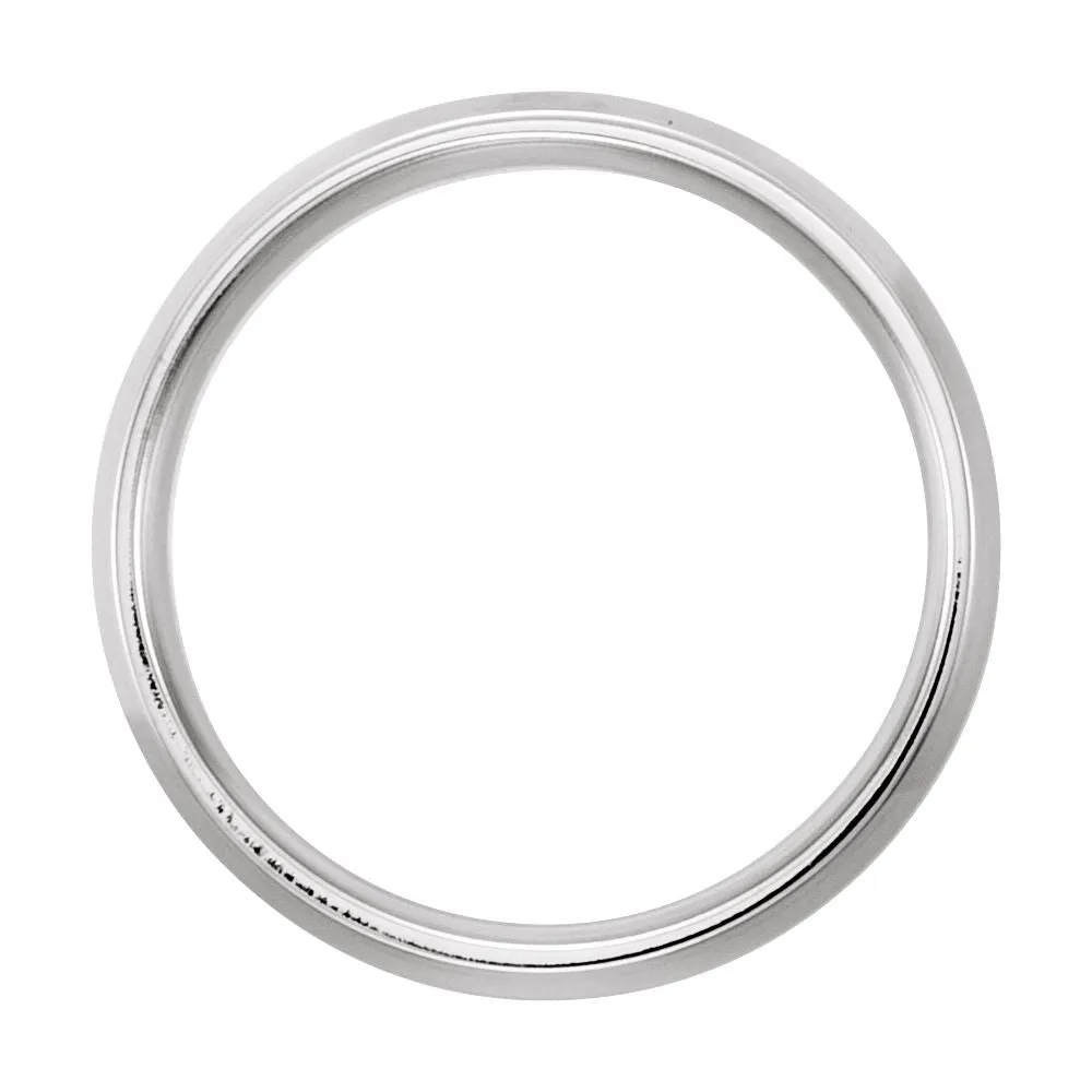 Platinum 6mm Comfort Fit Beveled Edge Band Size 8
