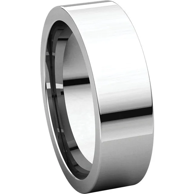 Platinum 6mm Flat Comfort Fit Band, Size 5