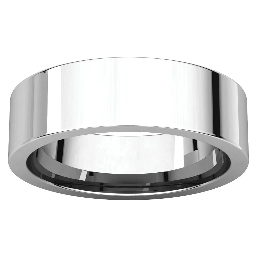 Platinum 6mm Flat Comfort Fit Band, Size 5