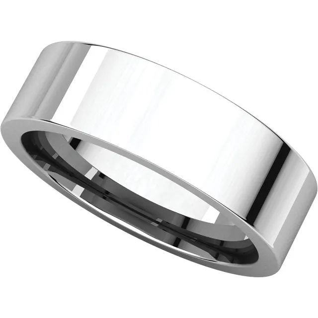 Platinum 6mm Flat Comfort Fit Band, Size 5