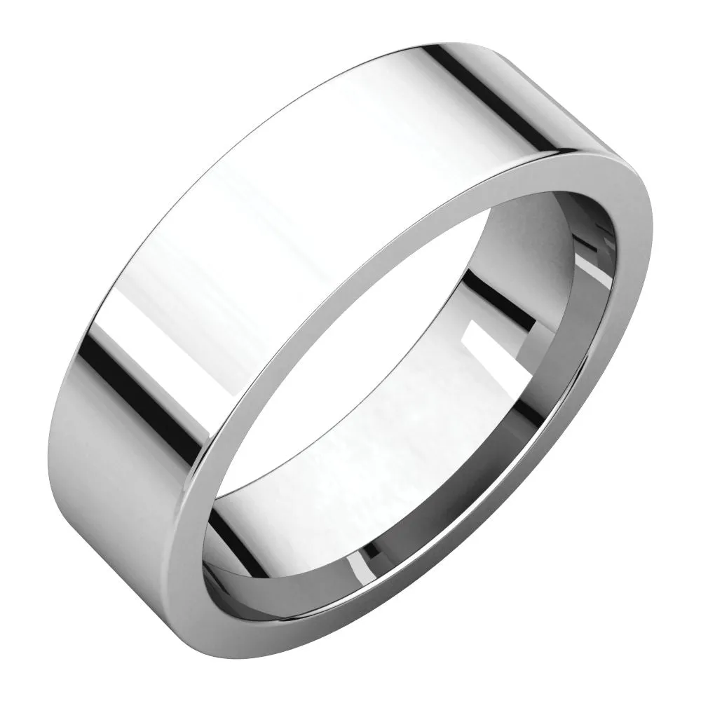 Platinum 6mm Flat Comfort Fit Band, Size 5