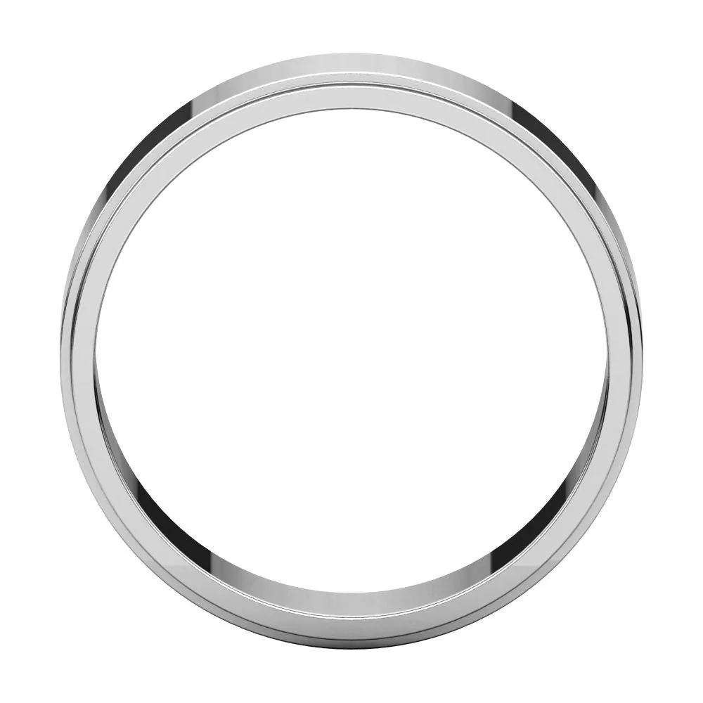 Platinum 6mm Flat Edge Band, Size 10.5