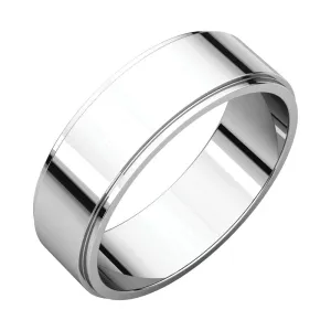 Platinum 6mm Flat Edge Band, Size 10.5