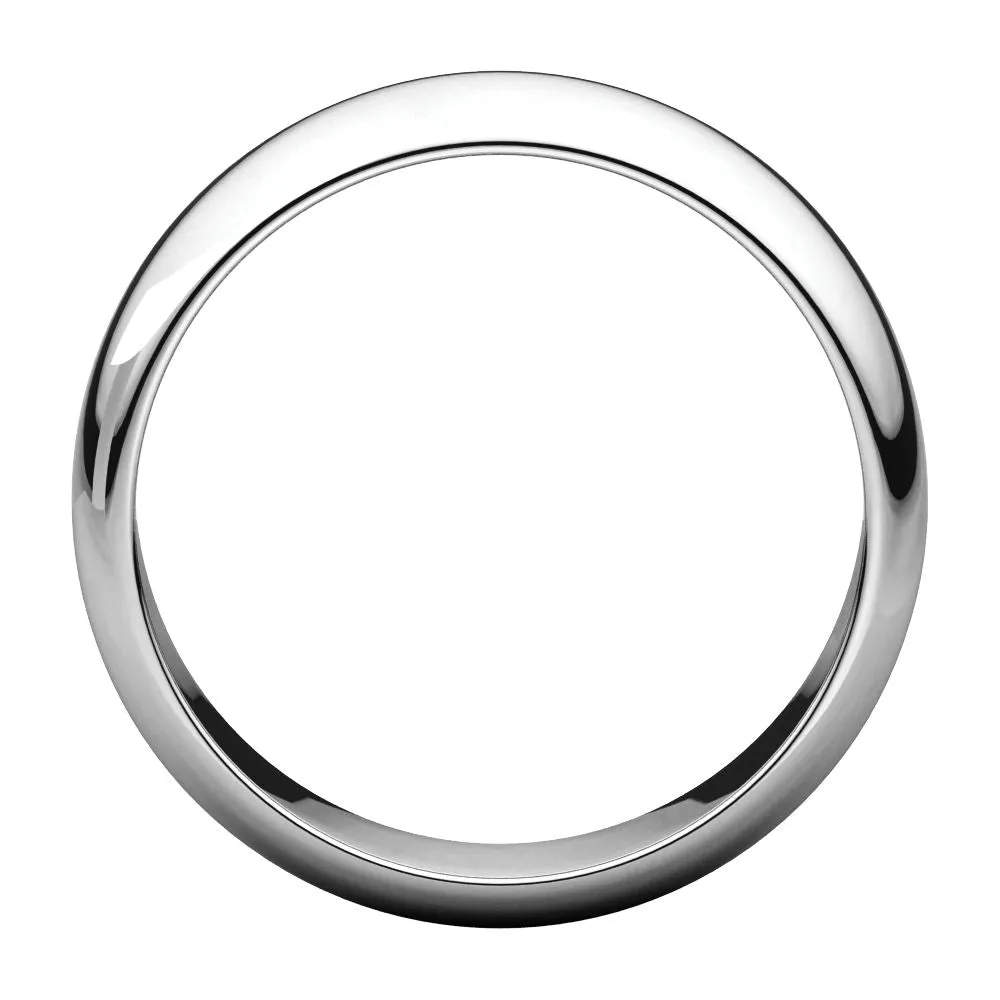 Platinum 6mm Half Round Band, Size 10.5