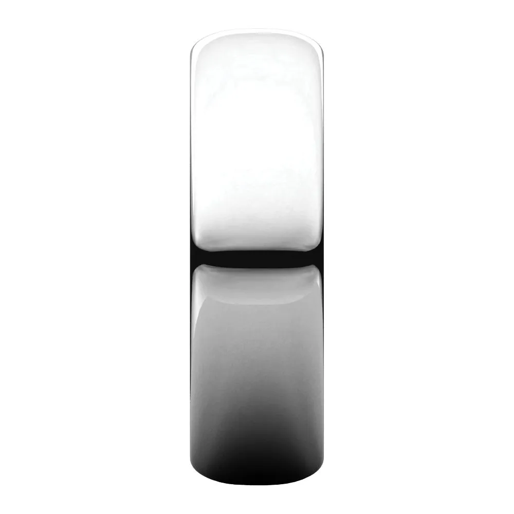 Platinum 6mm Half Round Band, Size 10.5