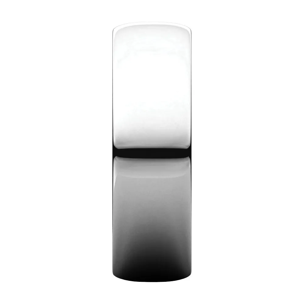 Platinum 6mm Half Round Light Band, Size 8