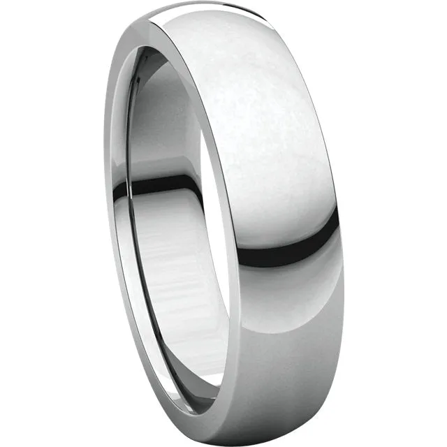 Platinum 6mm Heavy Comfort Fit Band, Size 9