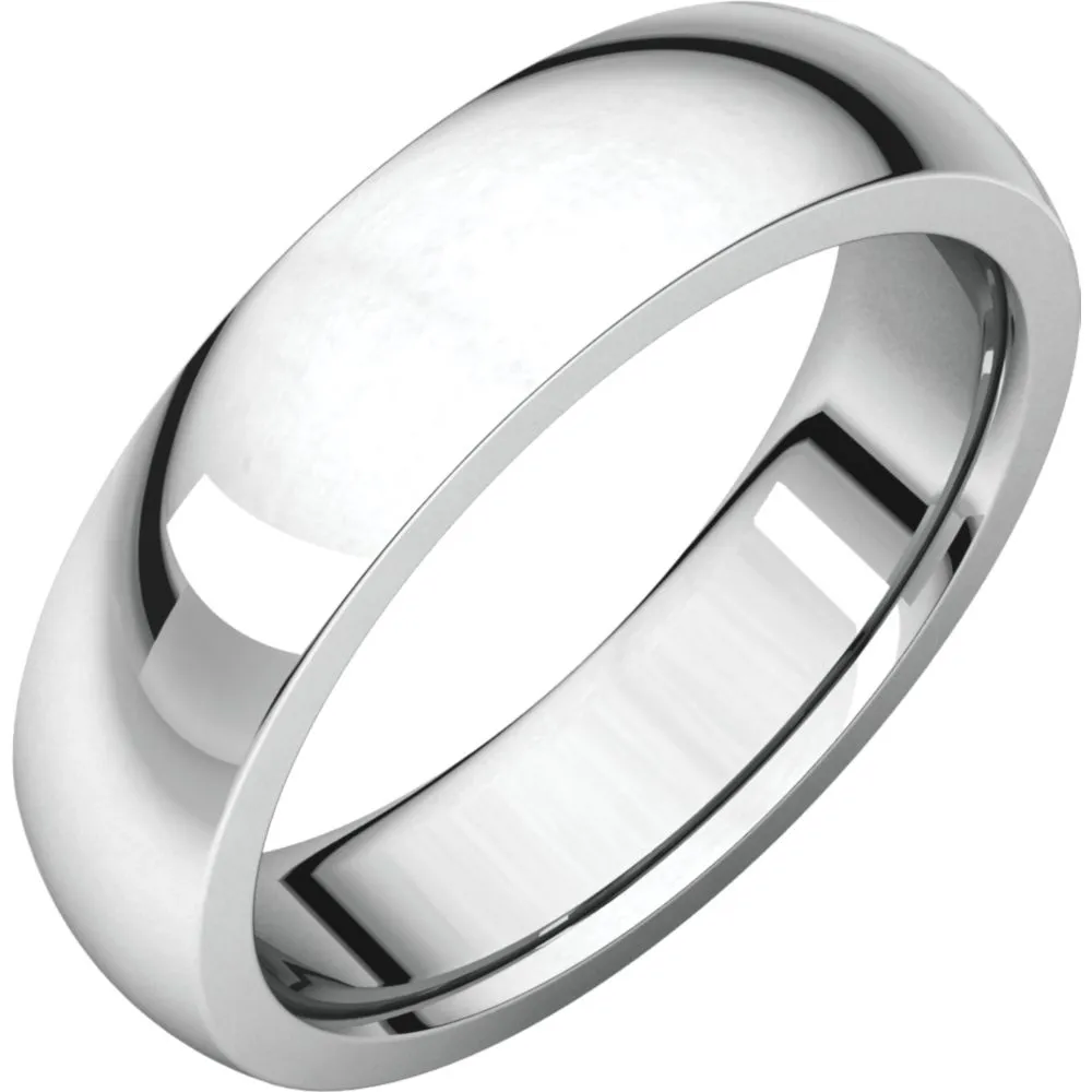 Platinum 6mm Heavy Comfort Fit Band, Size 9