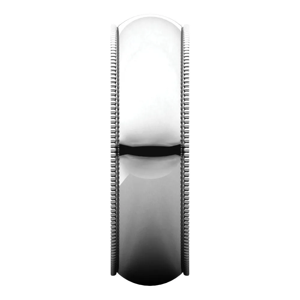 Platinum 6mm Milgrain Comfort Fit Band, Size 8.5