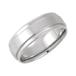 Platinum 7.5mm Flat Edge Comfort Fit Band Size 10