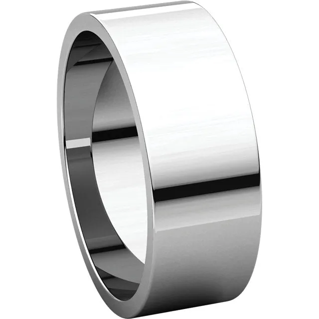 Platinum 7mm Flat Band, Size 10