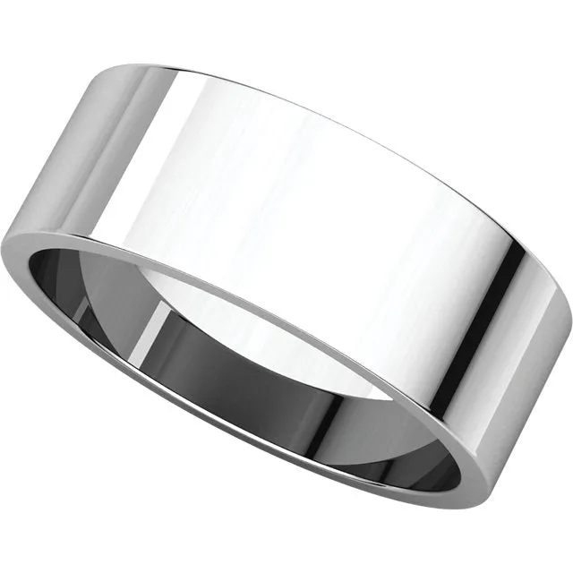 Platinum 7mm Flat Band, Size 10