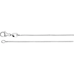 Platinum .8mm Diamond Cut Box 18" Chain
