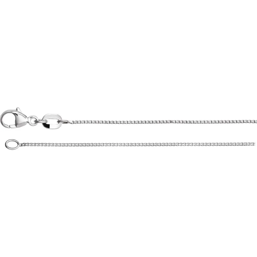 Platinum .8mm Diamond Cut Box 18" Chain