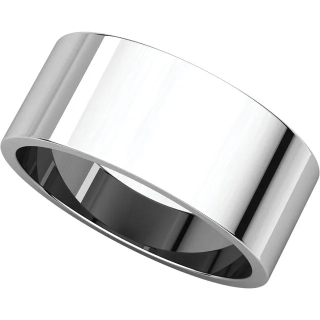 Platinum 8mm Flat Band, Size 7