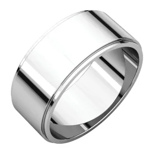 Platinum 8mm Flat Edge Band, Size 8
