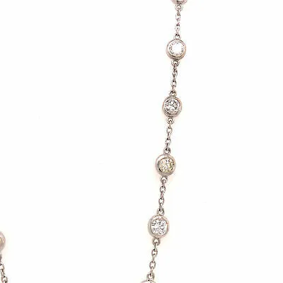 Platinum Diamond By The Yard Necklace
